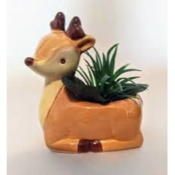 Dexter The Reindeer’ Adorable Deer Animal Ceramic Planter (Plants Not Included) - Picture 2 of 8